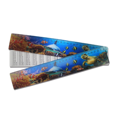 Wholesale 3D Lenticular Printing Plastic Ruler Lenticular Printing Ruler Accept Custom Size Design