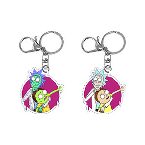 OEM custom cartoon anime gold acrylic keychain printing silver foil transparent hot stamping epoxy keychains with design