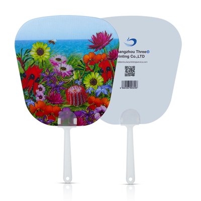 Customized Lenticular 3D Animation Korea KPOP Idol Flip 3d Hand Fan Transparent Fabric Hand Fan For Gifts Set