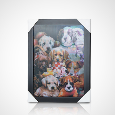 3D lenticular painting poster PET 30*40cm 5D lenticular poster tigers 3D painting with black frame for home decoration