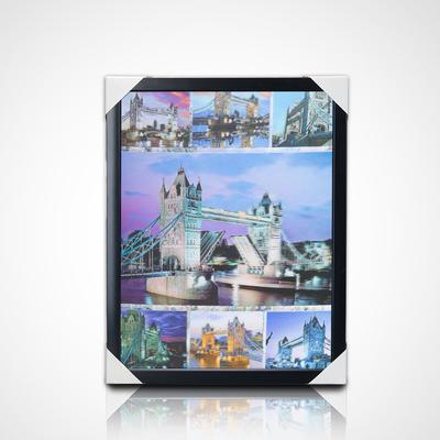 3D lenticular painting stock designs PET 40*30cm 5D 3D lenticular horse picture with black frame