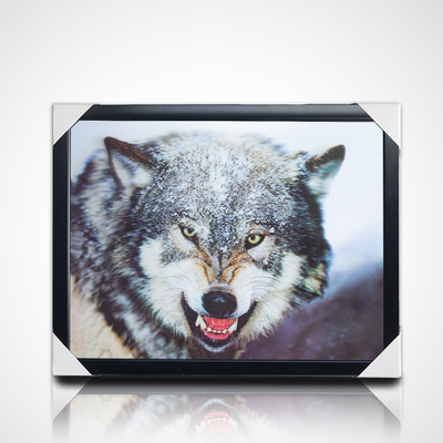 3D lenticular painting stock designs PET 40*30cm 5D 3D lenticular horse picture with black frame