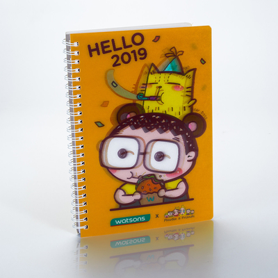 hot sales custom design A4 A5 3d lenticular spiral exercise journal notebook with 3d cover for students