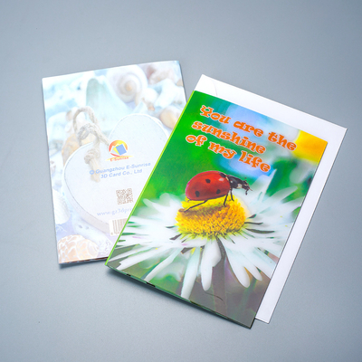 Custom 2 Images Flip Funny Lenticular 3d Picture Greeting Gift Card Lenticular 3D Card