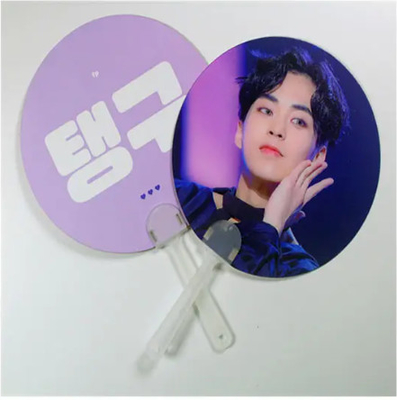 custom 3D lenticular hand fan Clear Picket Hand Fans for idol collection