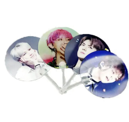 Custom printed Plastic 0.6mm PET 3D Lenticular Custom Printed Hand Fan
