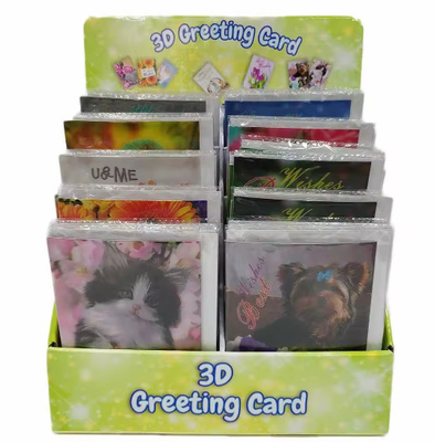 Birthday Christmas 3d Greeting Card With Envelope Lenticular Postcard