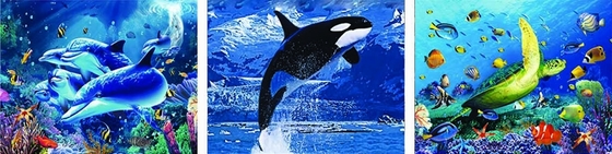 Landscape Animal 3D Custom Lenticular Printing Picture 3 Imaged Flip Poster For Gif