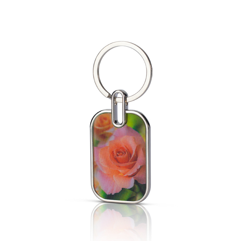 Wholesale Custom Printing Key Chain Cut Clear Double Sided Acrylic Board Key Holder Made in China Stainless Steel Metal