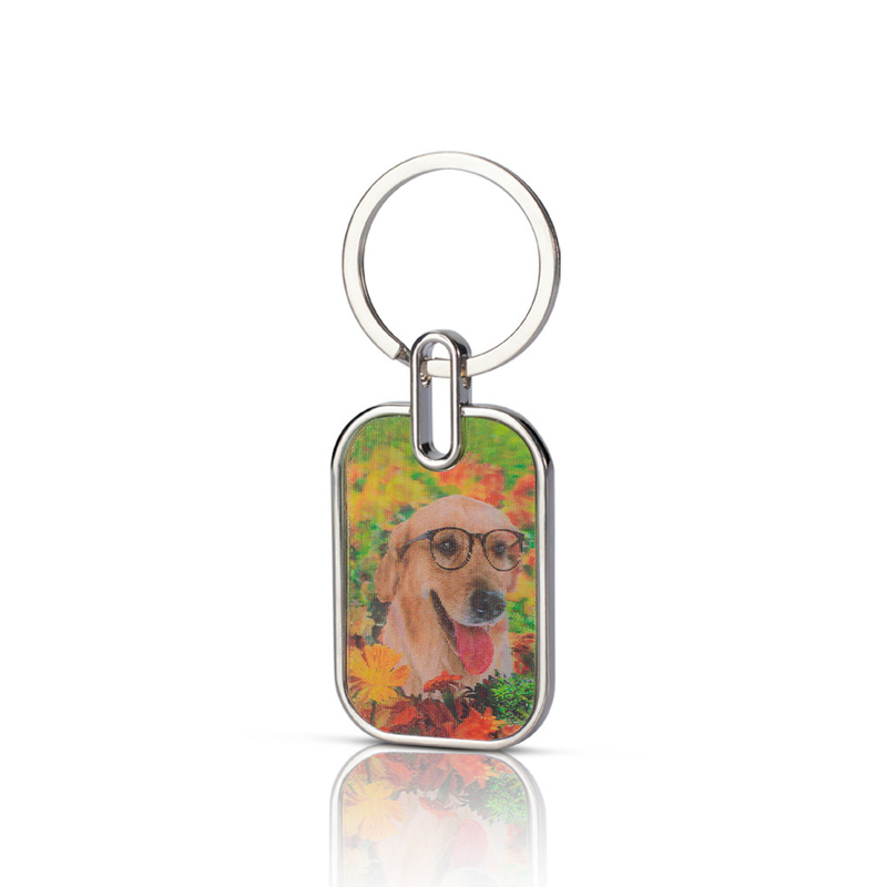 Wholesale Custom Printing Key Chain Cut Clear Double Sided Acrylic Board Key Holder Made in China Stainless Steel Metal