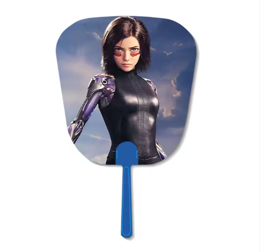 Lenticular 3D Flip PET PP Material 3d Hand Fan Transparent Fabric Hand Fan For Gifts Set