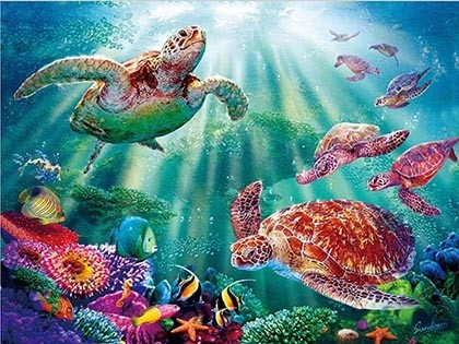 Sealifes Dolphin Turtle Shark Lenticular 3D Motion Card Souvenir Gift Card